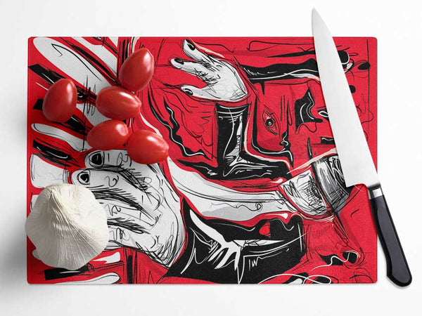 Piano Player Glass Chopping Board