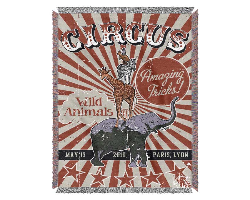 Circus Amazing Tricks Woven Blanket