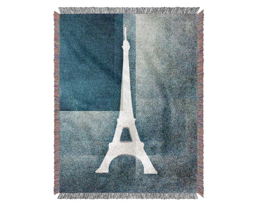 Eiffel Tower Blues Woven Blanket