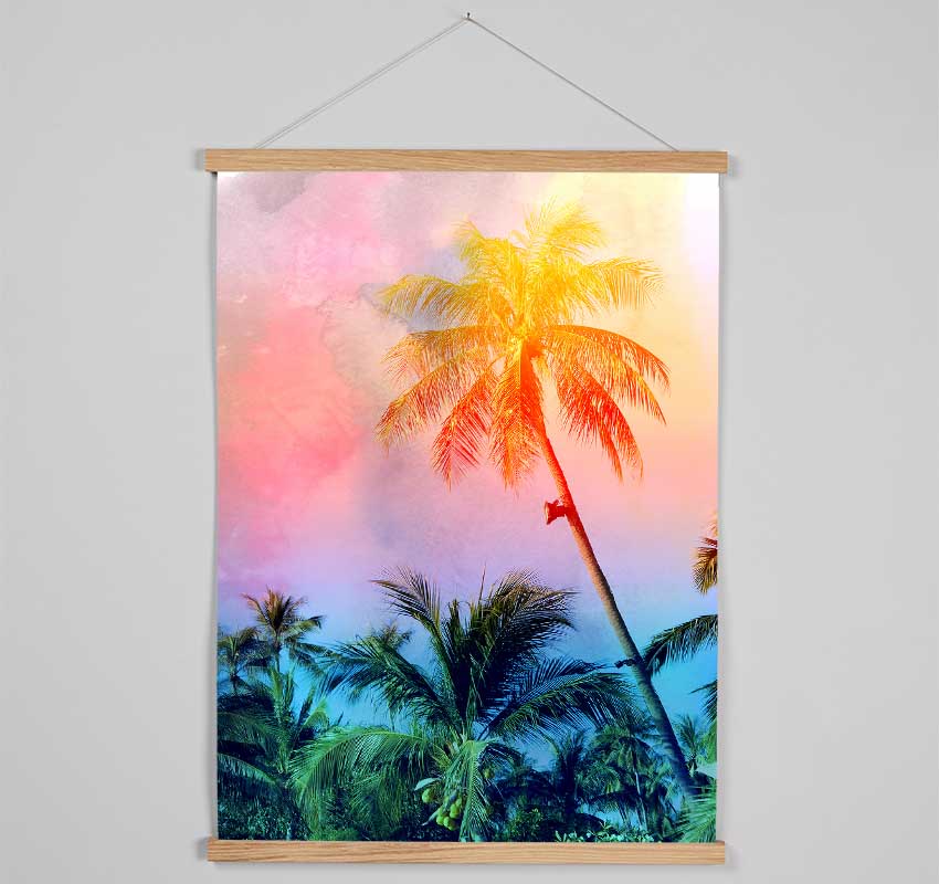 Palm Tree Blaze Hanging Poster - Wallart-Direct UK