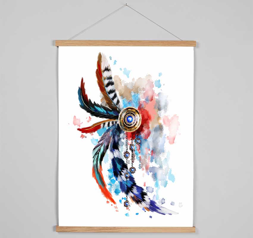 Indian Head Dress Hanging Poster - Wallart-Direct UK