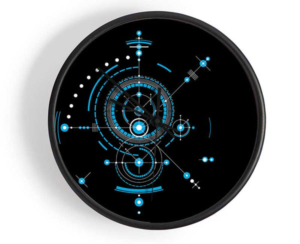 Circles Of Connections Blue Clock - Wallart-Direct UK