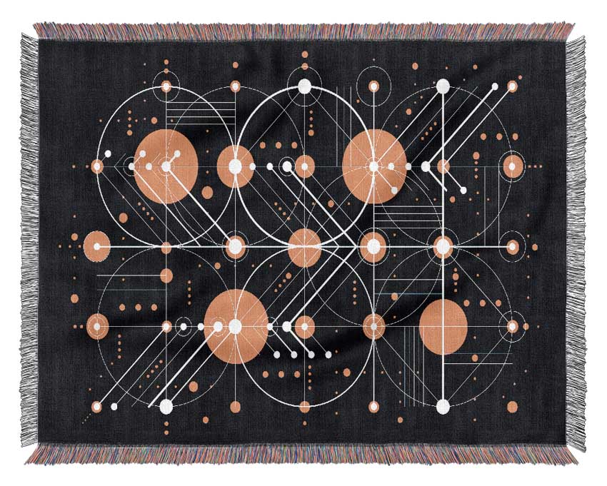 Circles Of Connections Orange Woven Blanket