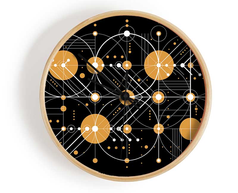 Circles Of Connections Orange Clock - Wallart-Direct UK