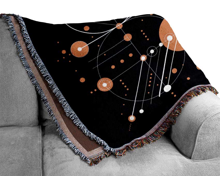 Circles Of Connections Orange Woven Blanket