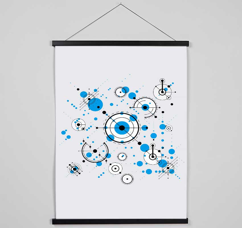 Circles Of Connections Blue Grey Hanging Poster - Wallart-Direct UK