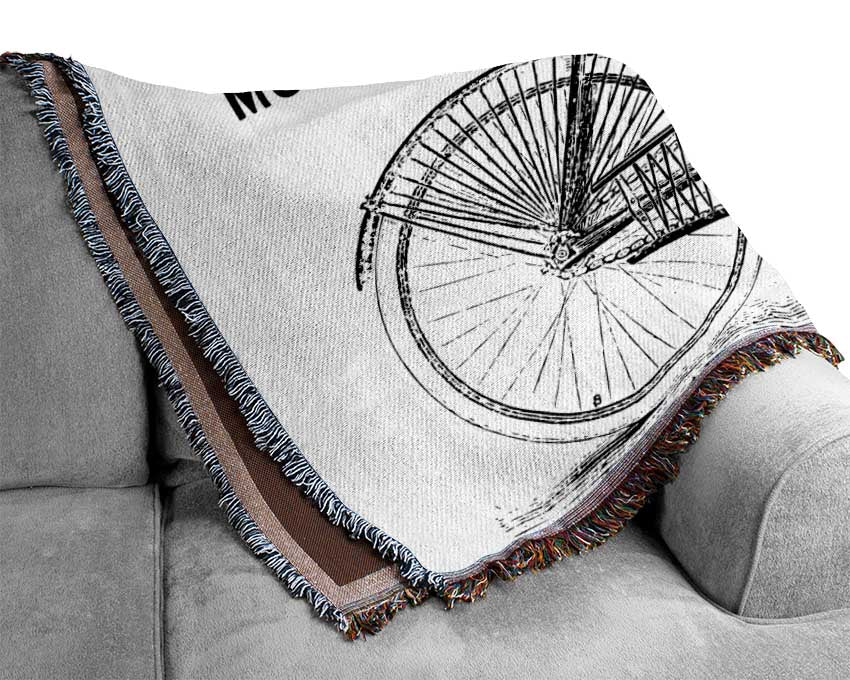 French Bicycle Woven Blanket