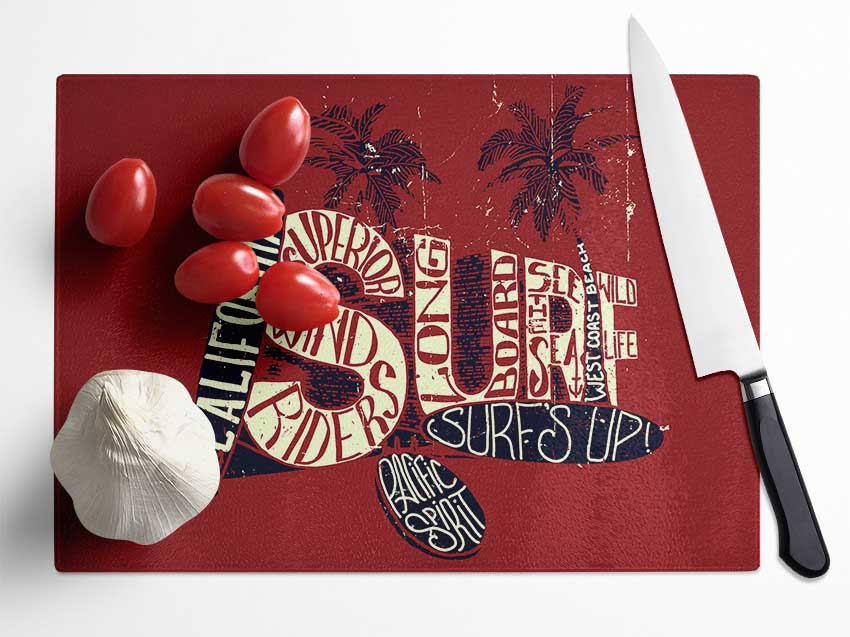 California Surf Glass Chopping Board