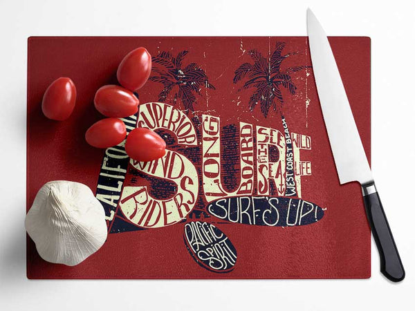 California Surf Glass Chopping Board