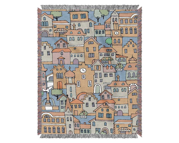 Town Houses Woven Blanket