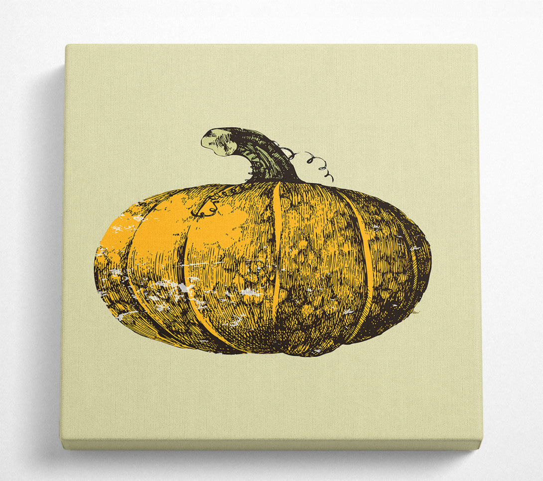 A Square Canvas Print Showing Pumkin Square Wall Art