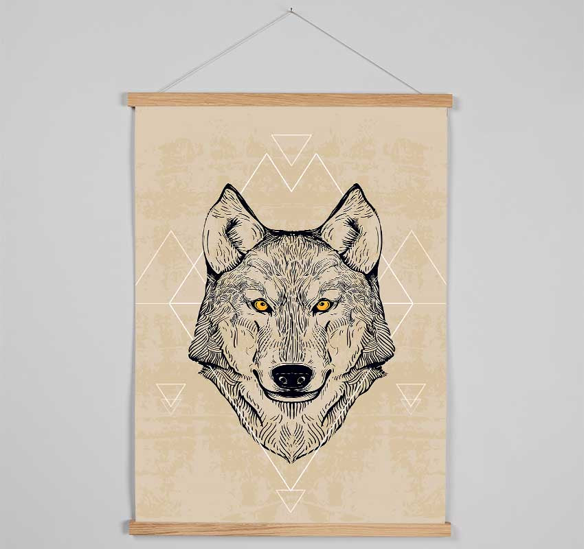 Wolf Head Hanging Poster - Wallart-Direct UK