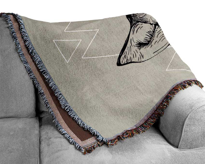 Wolf Head Woven Blanket