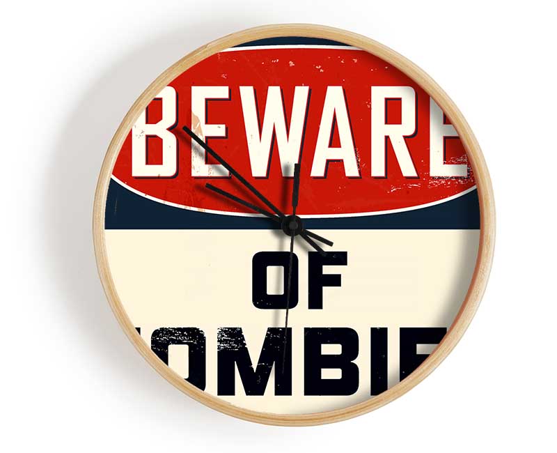 Beware Of Zombies Clock - Wallart-Direct UK