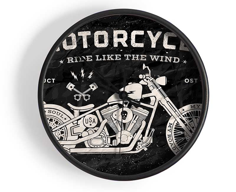 Motorcycle Ride Like The Wind Clock - Wallart-Direct UK