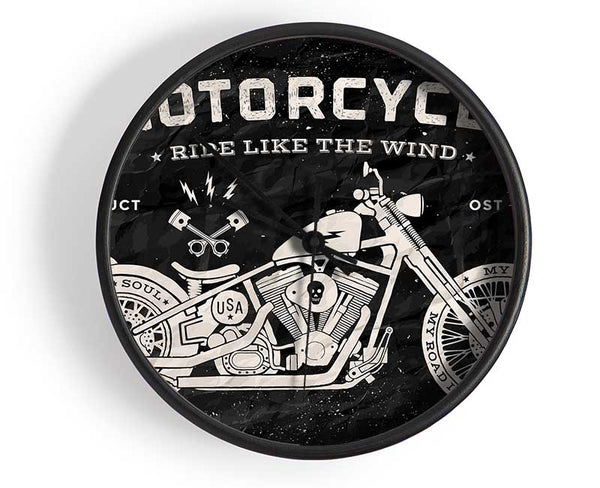 Motorcycle Ride Like The Wind Clock - Wallart-Direct UK