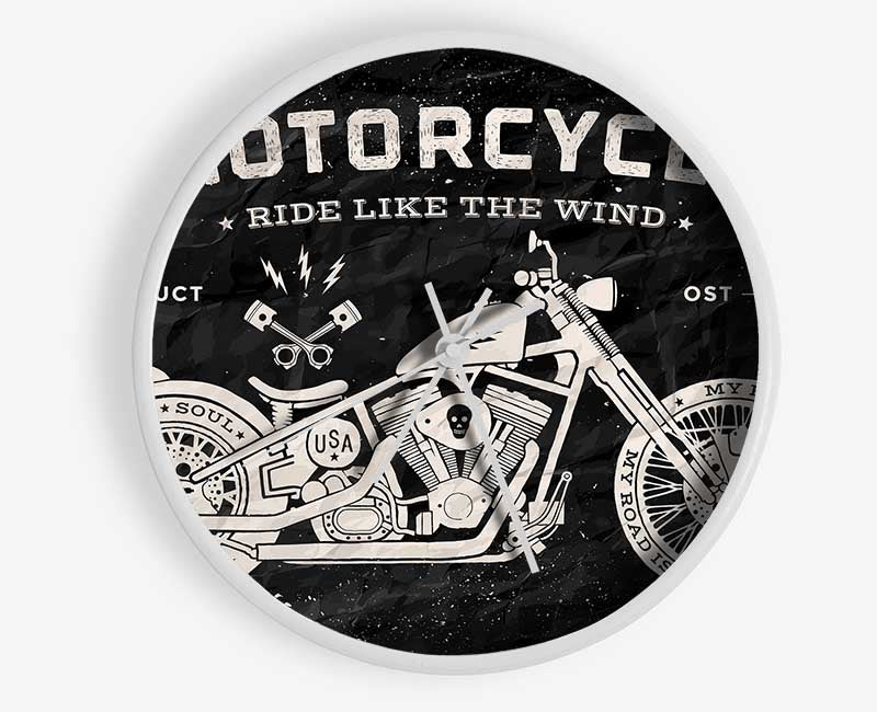 Motorcycle Ride Like The Wind Clock - Wallart-Direct UK