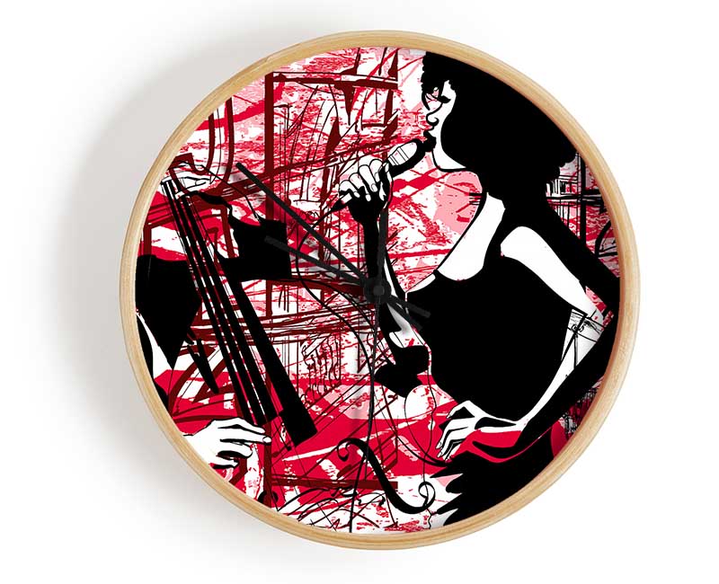 Red Soul Singer Clock - Wallart-Direct UK