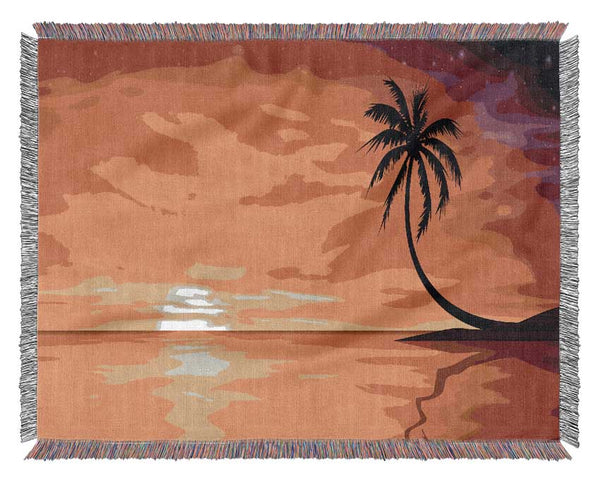 Ripples Of The Ocean Sunset Woven Blanket