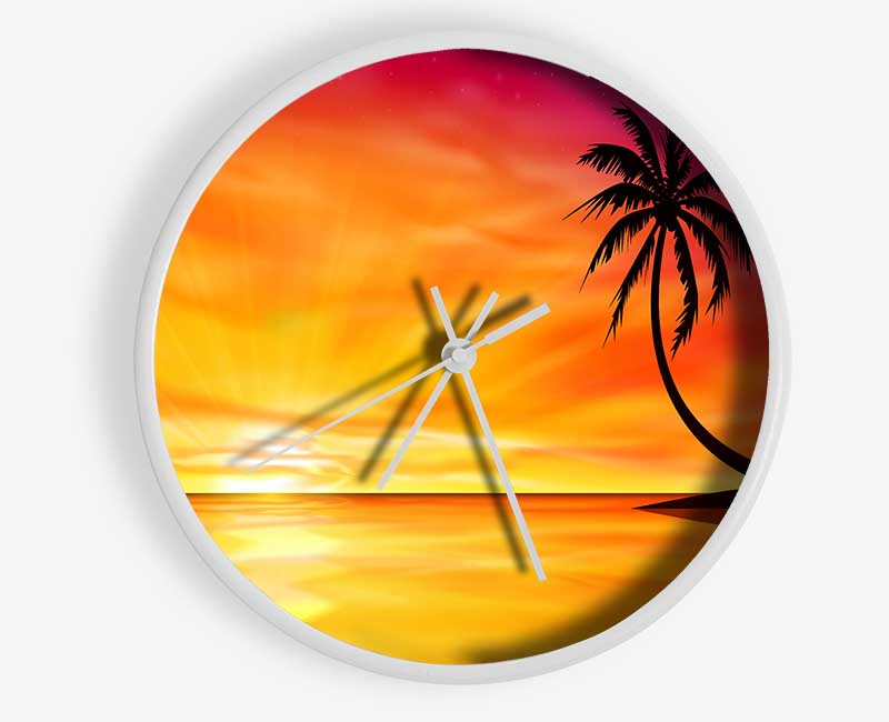 Ripples Of The Ocean Sunset Clock - Wallart-Direct UK