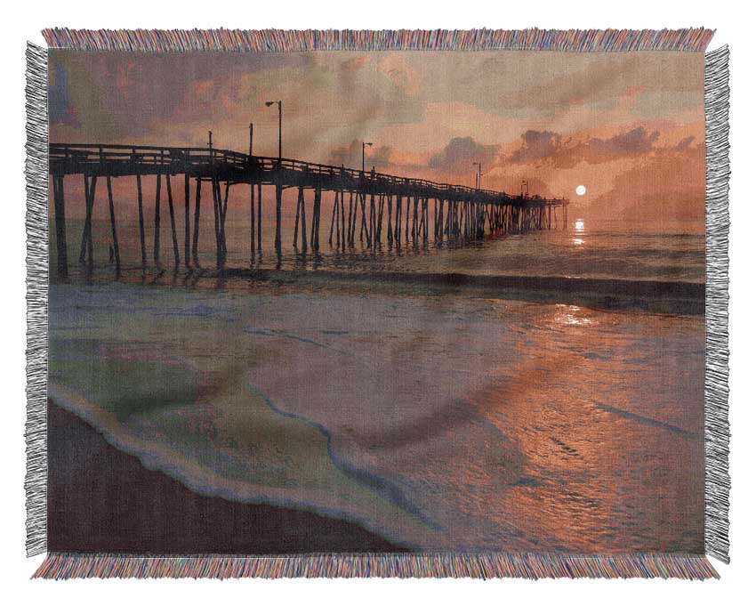 Sunset Pier Woven Blanket