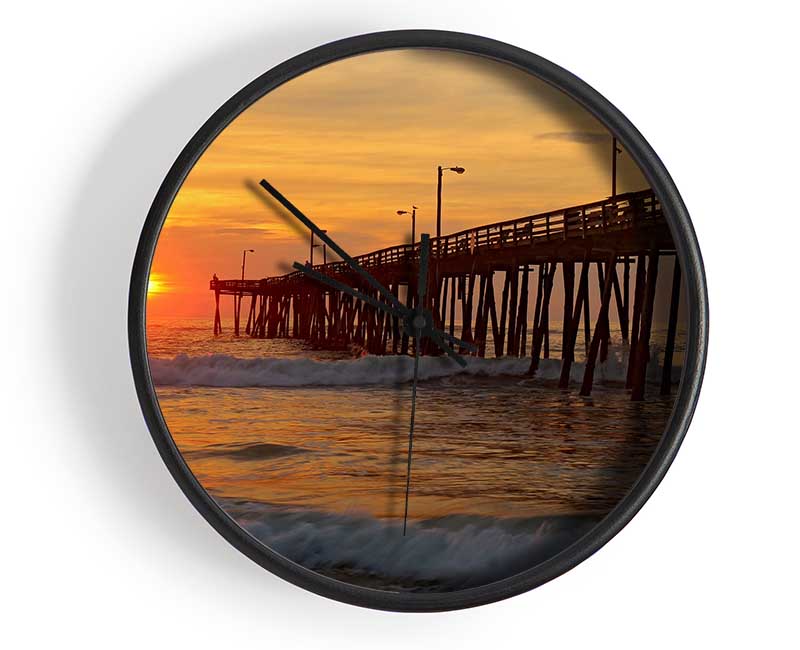 Sunset Waves Clock - Wallart-Direct UK