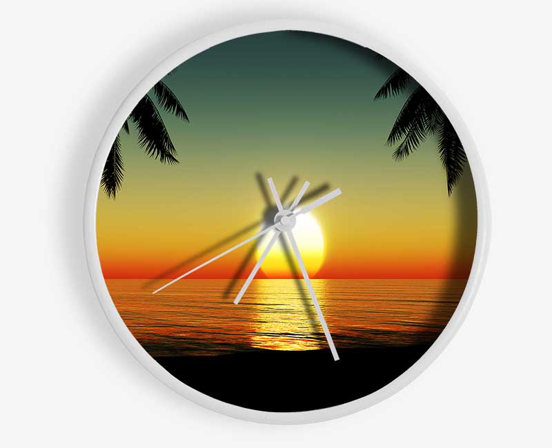 Palm Tree Bliss Clock - Wallart-Direct UK