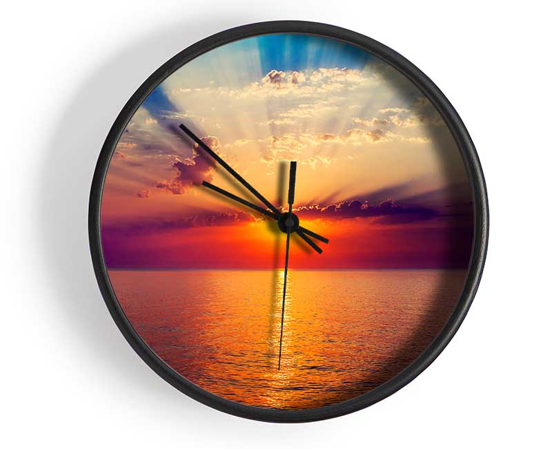 Sunrays Over The Ocean Clock - Wallart-Direct UK