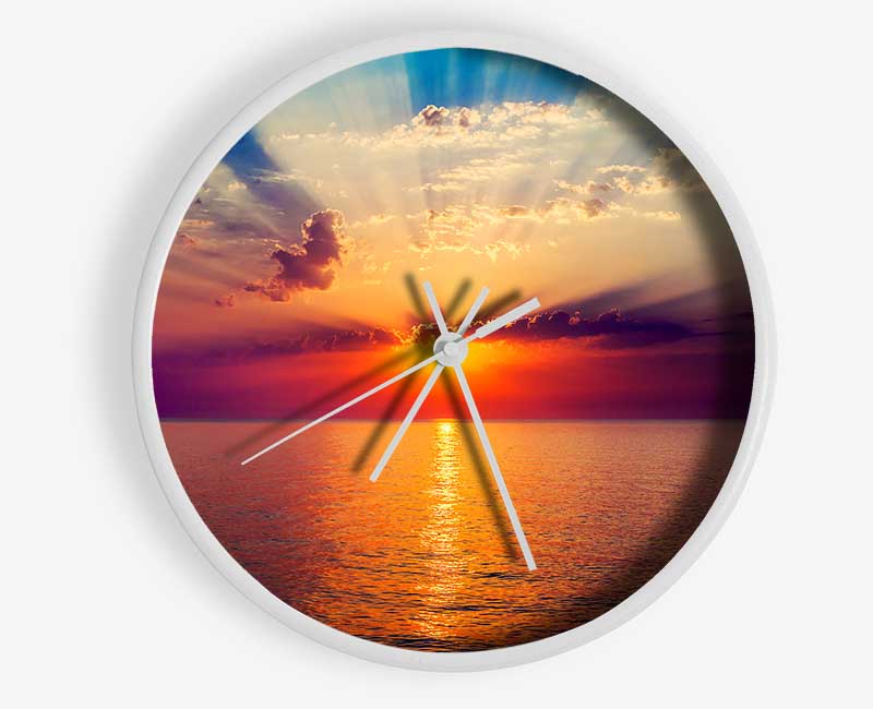 Sunrays Over The Ocean Clock - Wallart-Direct UK