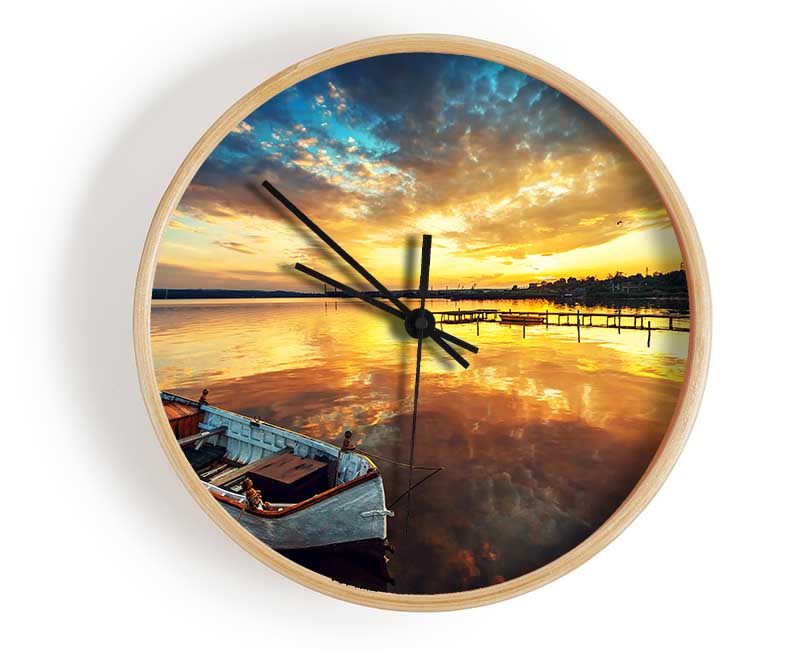 Reflections Of The Sailboat Sky Clock - Wallart-Direct UK