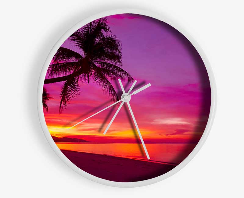 Perfect Pink Sunset Skies Clock - Wallart-Direct UK