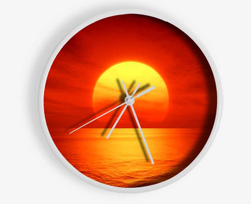 Red Ocean Glow Clock - Wallart-Direct UK