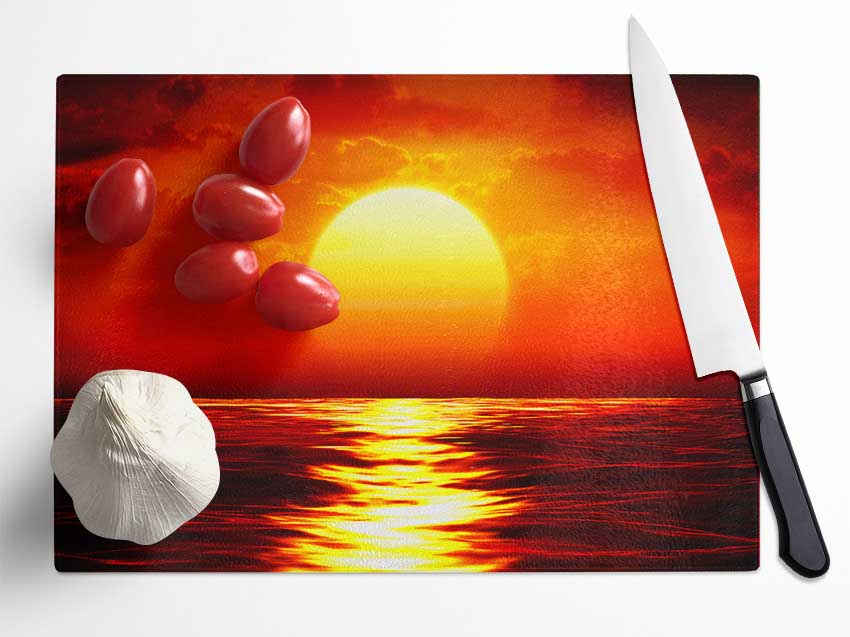 Fire Glow Glass Chopping Board