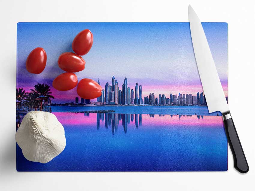 Reflections At Dusk Glass Chopping Board