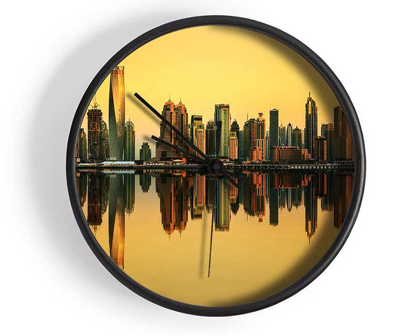 Golden Reflections Clock - Wallart-Direct UK