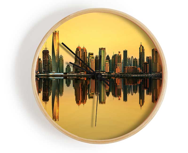 Golden Reflections Clock - Wallart-Direct UK