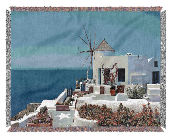 The Magic Of Santorini Woven Blanket