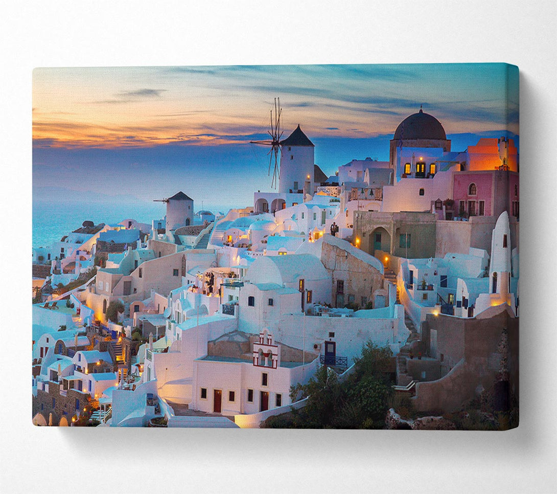 Picture of Santorini At Sunset Canvas Print Wall Art