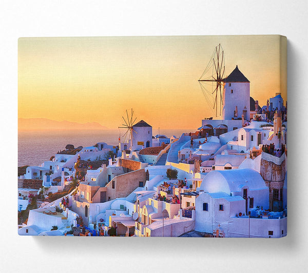 Picture of Sunset In Santorini Canvas Print Wall Art