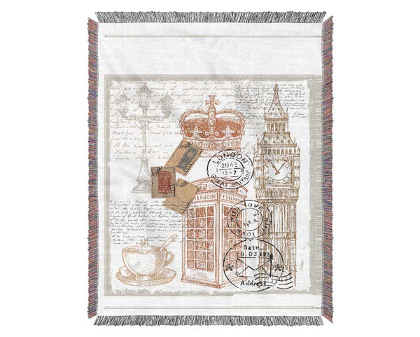 Passport Stamps Woven Blanket