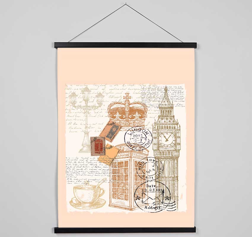 Passport Stamps Hanging Poster - Wallart-Direct UK