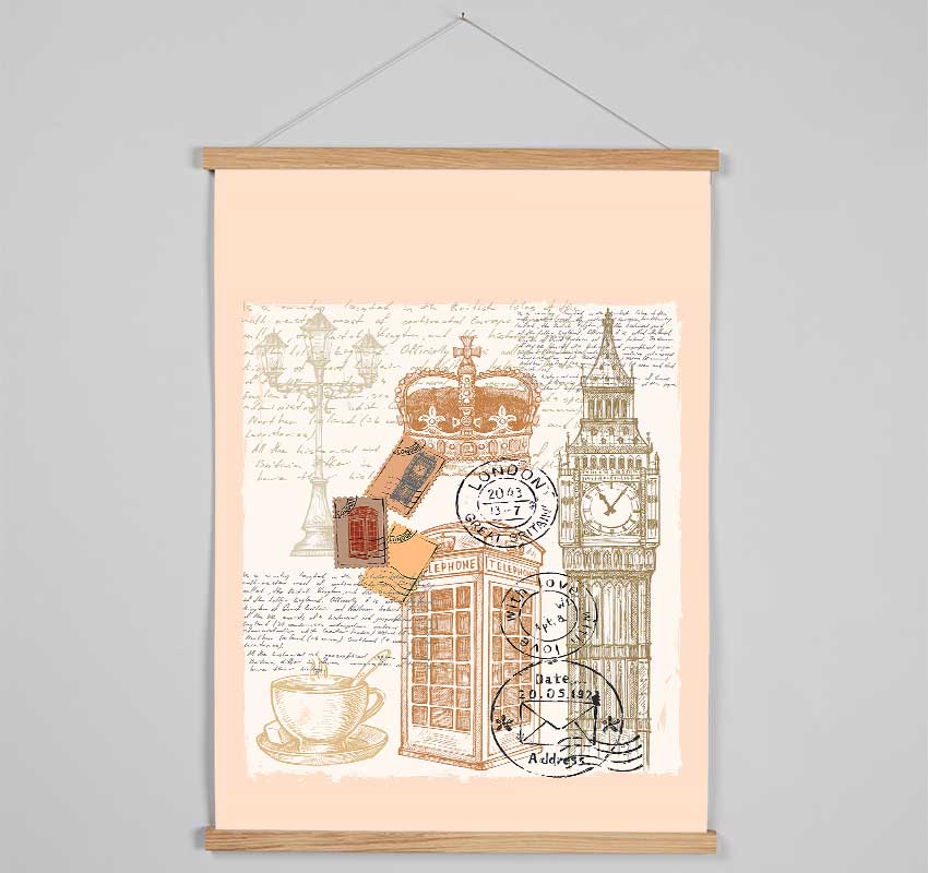 Passport Stamps Hanging Poster - Wallart-Direct UK