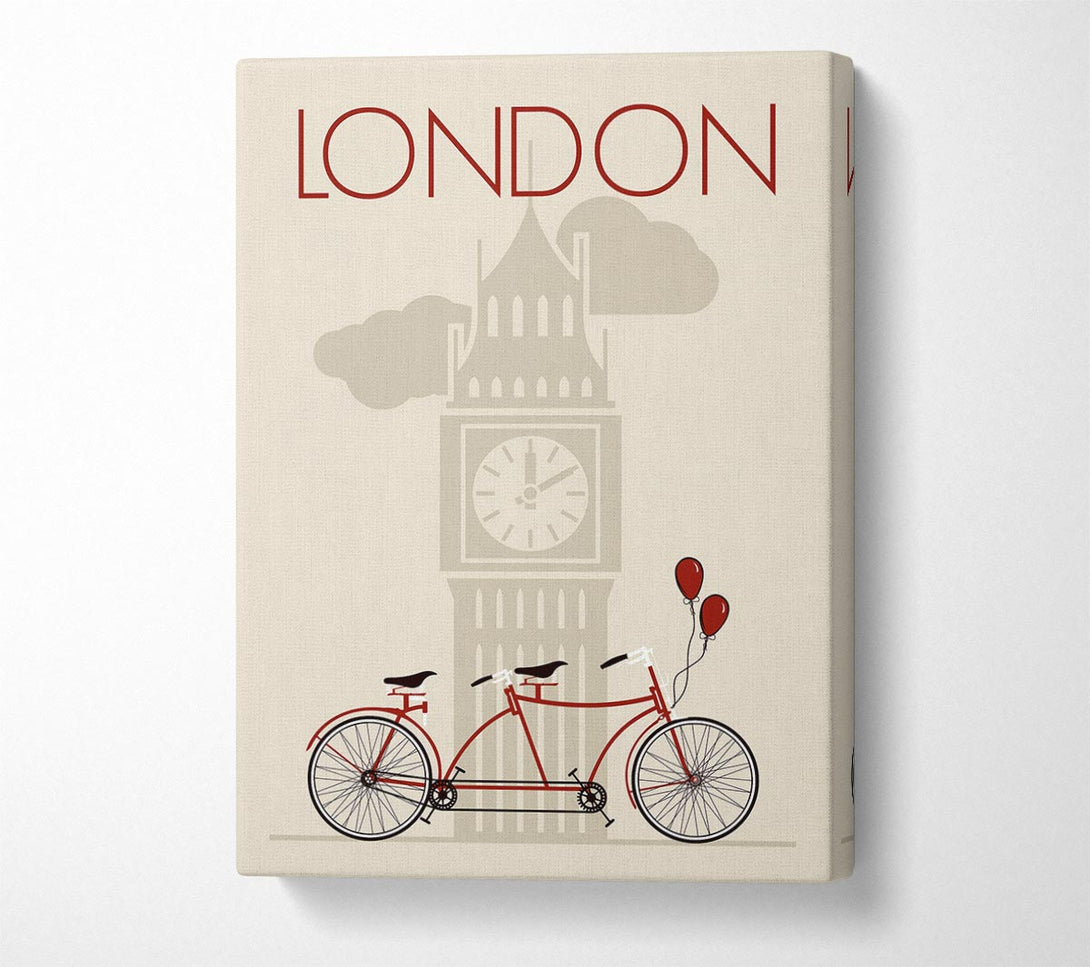 Picture of Bicycle At Big Ben Canvas Print Wall Art