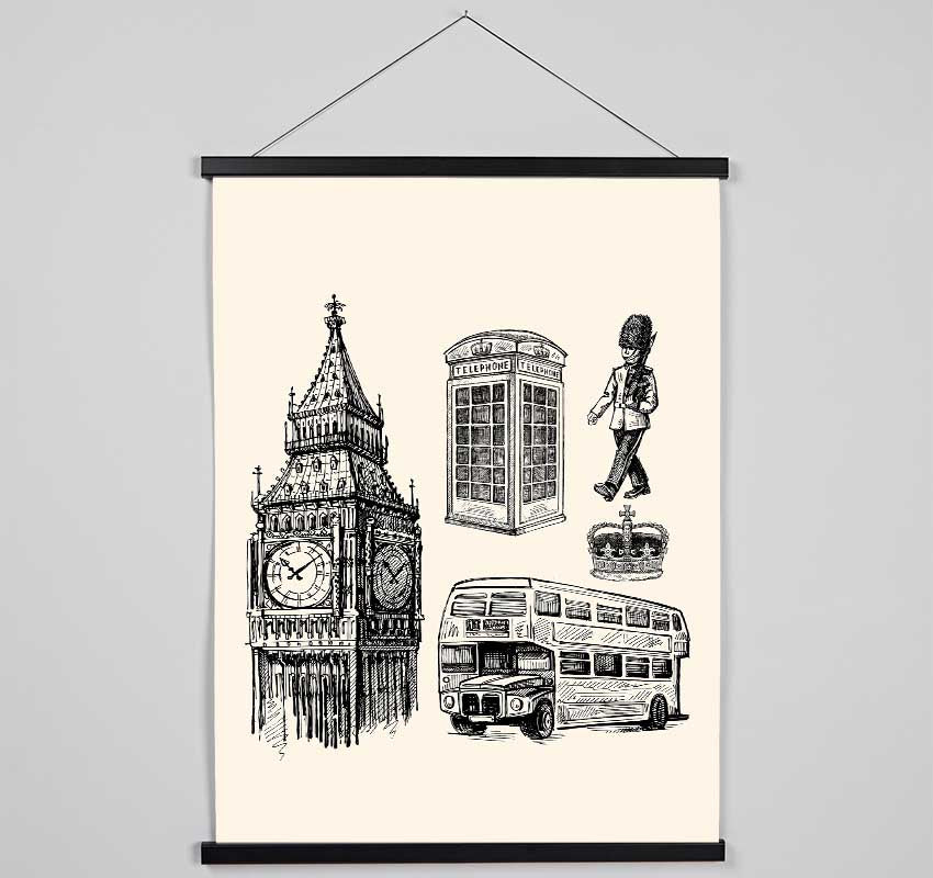 Attractions Of The City 7 Hanging Poster - Wallart-Direct UK