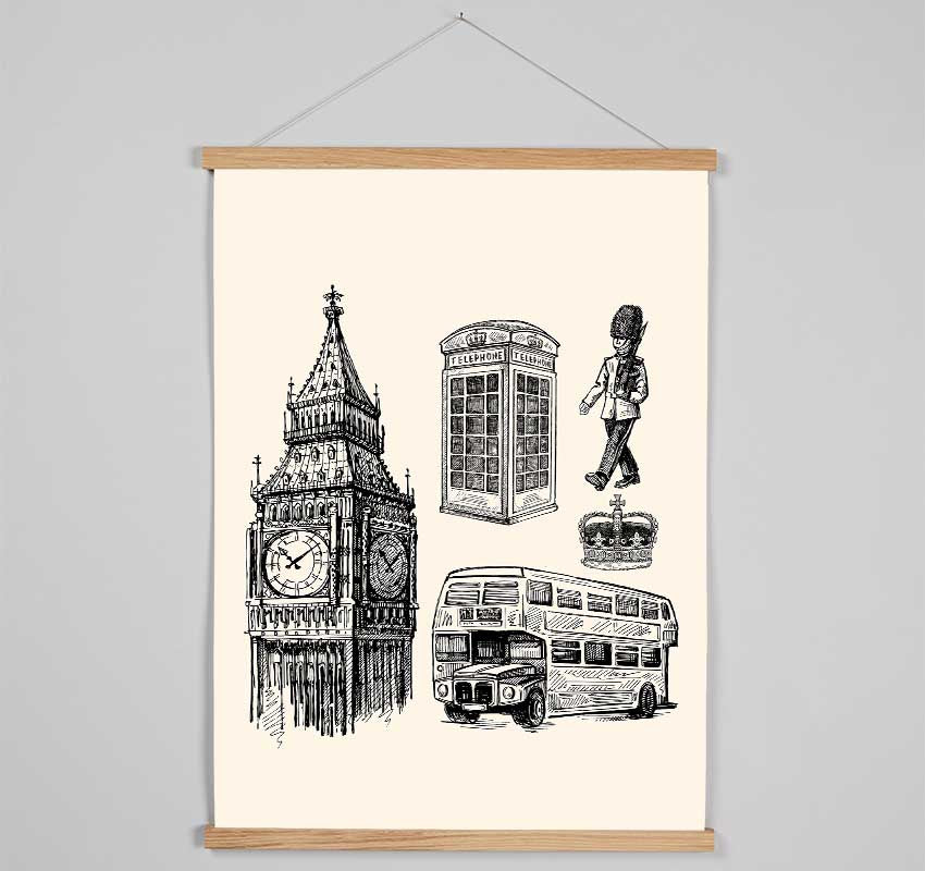 Attractions Of The City 7 Hanging Poster - Wallart-Direct UK