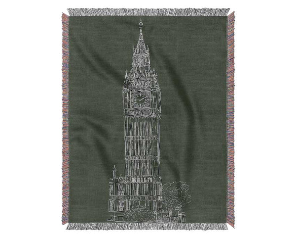 Big Ben Sketch 2 Woven Blanket