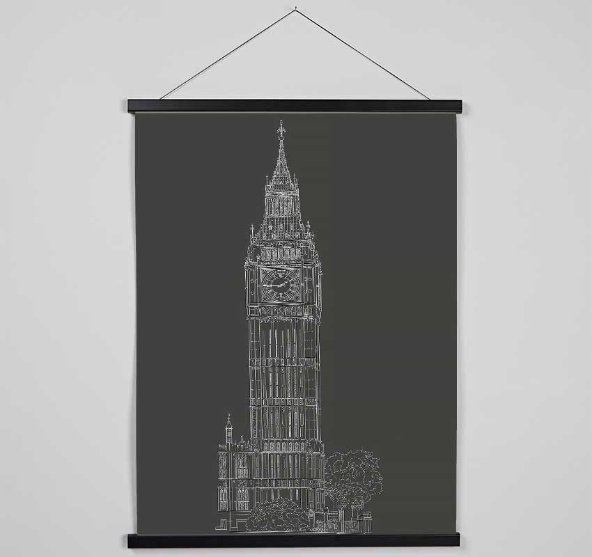 Big Ben Sketch 2 Hanging Poster - Wallart-Direct UK