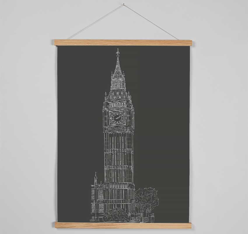 Big Ben Sketch 2 Hanging Poster - Wallart-Direct UK