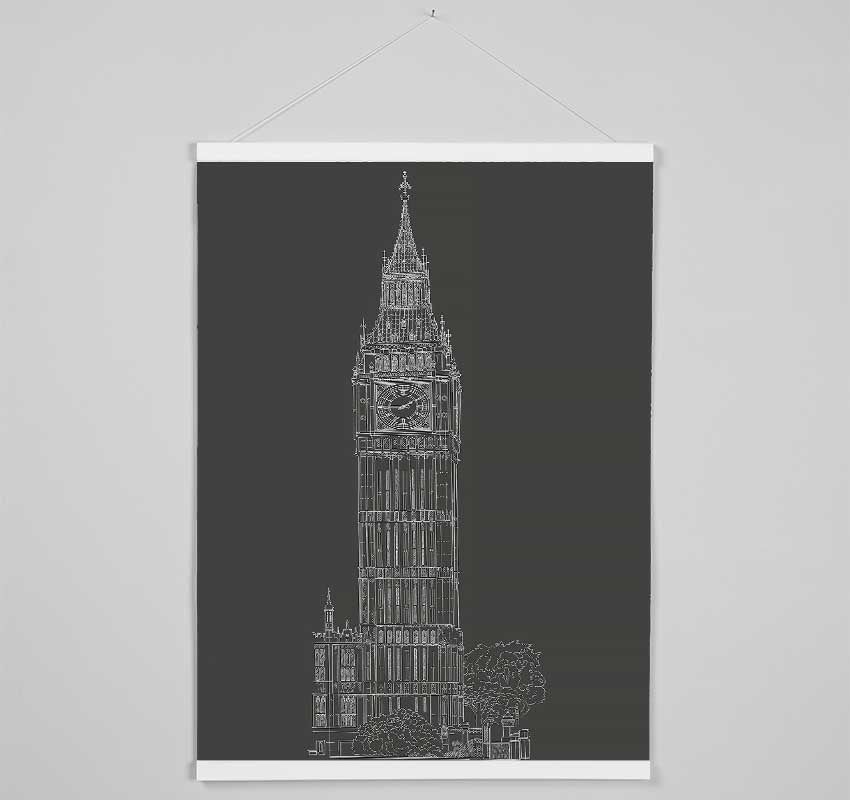 Big Ben Sketch 2 Hanging Poster - Wallart-Direct UK