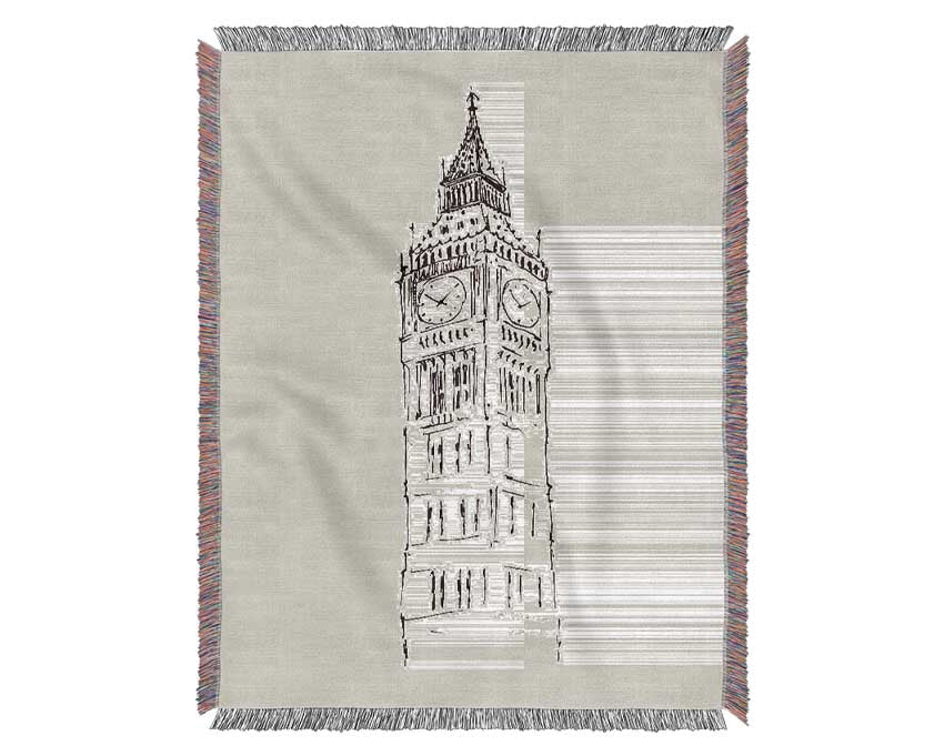 Big Ben Sketch 1 Woven Blanket